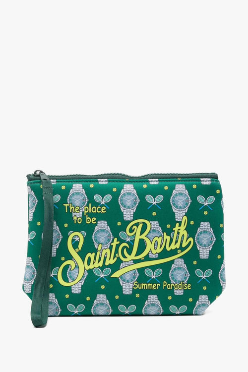 Saint Barth Pochette Aline Tennis Clock Unisex Verde