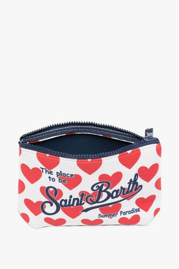 Saint Barth Pochette Aline Cuori Unisex Bianco-Rosso - 4