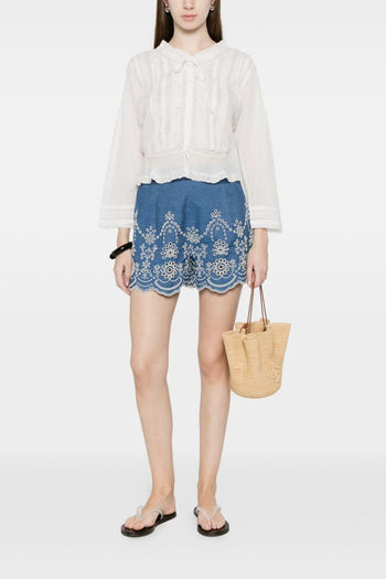 Saint Barth Short Amani Sangallo Donna Blu - 5