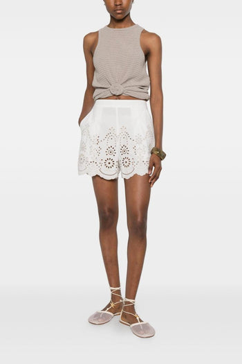 Saint Barth Short Amani Sangallo Donna Bianco - 3