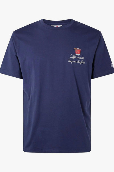 Saint Barth T-Shirt Blu Uomo Caffè corretti Negroni sbagliati