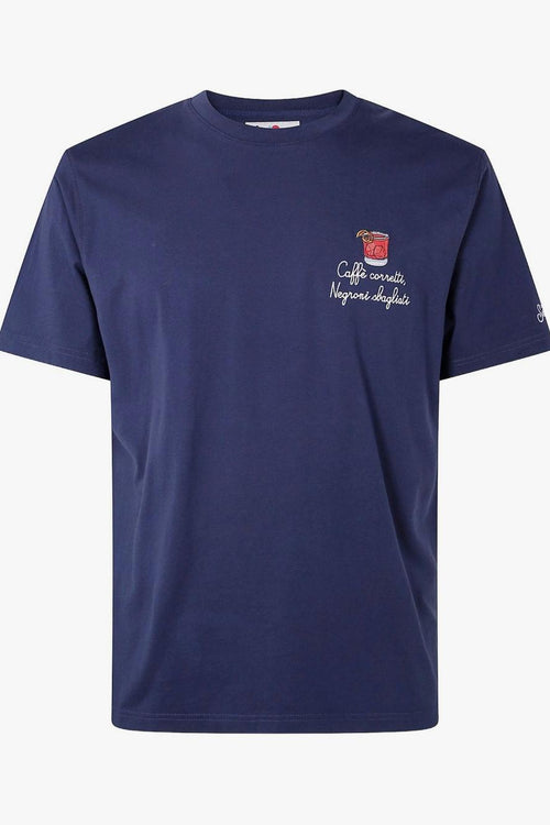 Saint Barth T-Shirt Blu Uomo Caffè corretti Negroni sbagliati