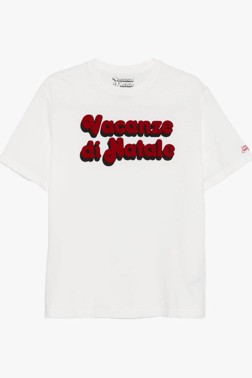 Saint Barth T-Shirt Bianco Uomo Vacanze di Natale