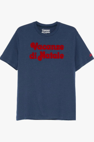 Saint Barth T-Shirt Blu Uomo Vacanze di Natale