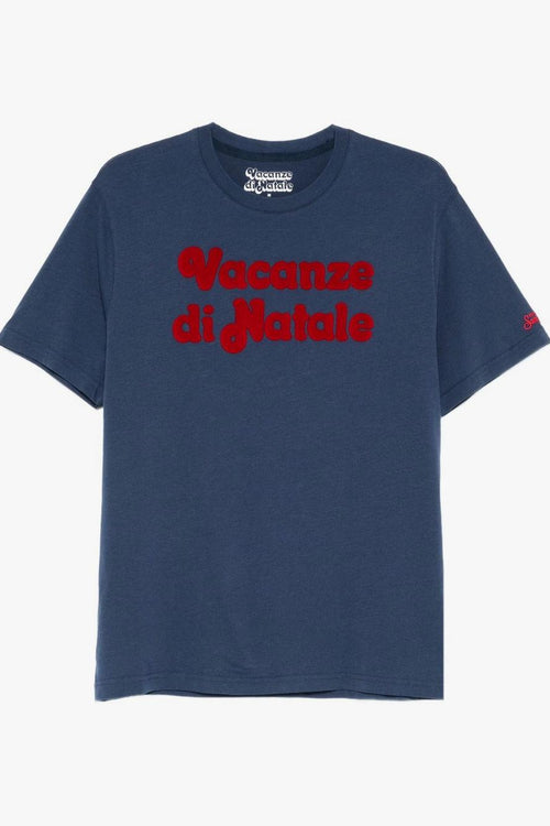 Saint Barth T-Shirt Blu Uomo Vacanze di Natale