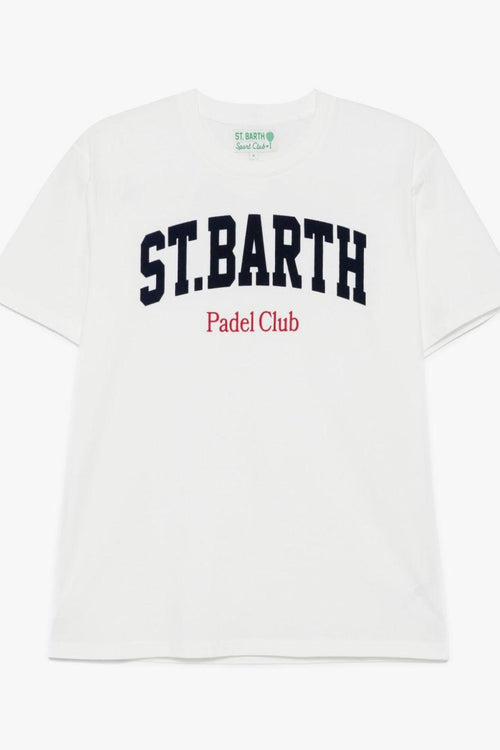 Saint Barth T-shirt Bianco Uomo Stampa Padel Club