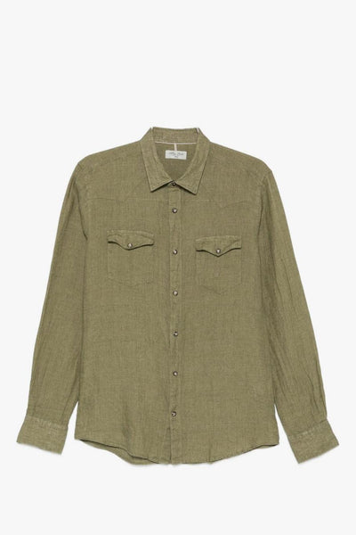 Camicia Western Uomo Verde