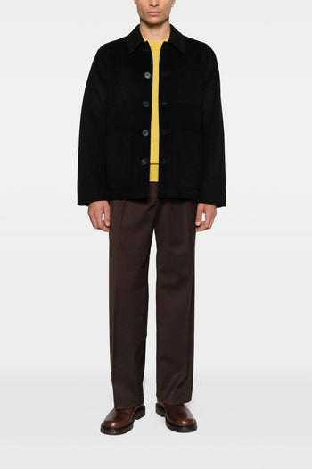 Giacca-Camicia Nero Uomo con Colletto - 4