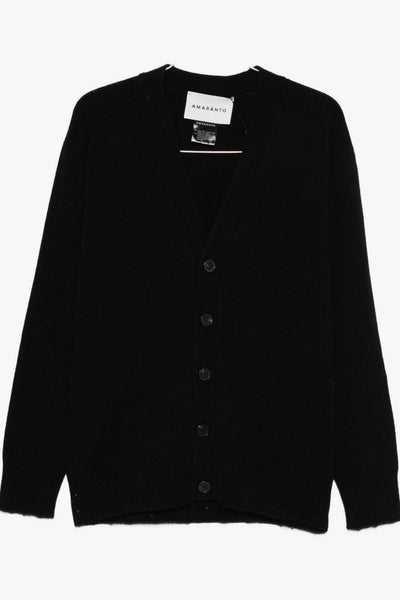 Cardigan Nero Uomo con Bottoni
