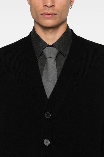 Cardigan Nero Uomo con Bottoni - 5