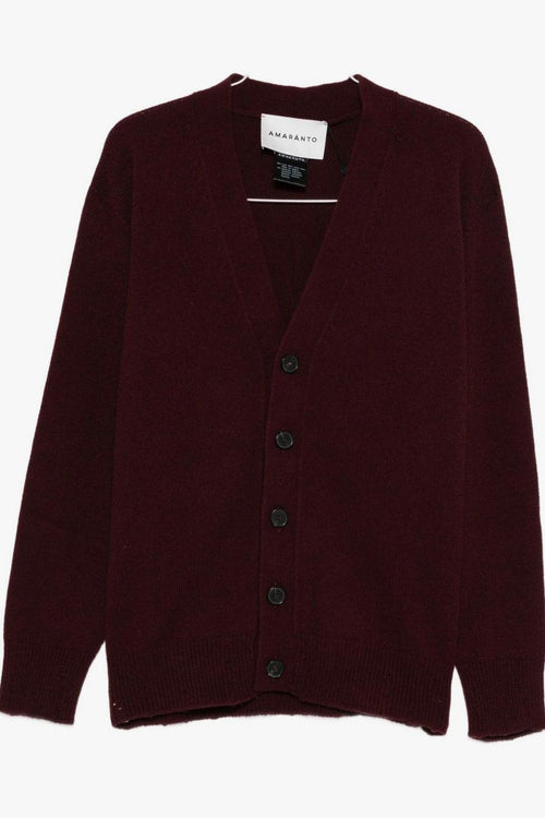 Cardigan Bordeaux Uomo con Bottoni