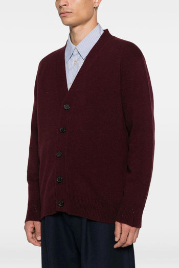 Cardigan Bordeaux Uomo con Bottoni - 3