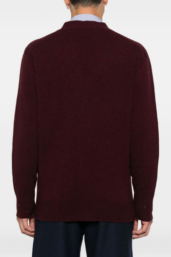 Cardigan Bordeaux Uomo con Bottoni - 4