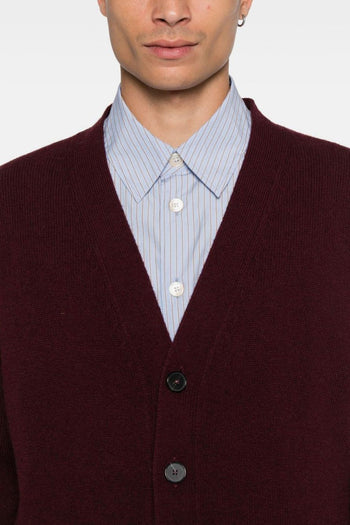 Cardigan Bordeaux Uomo con Bottoni - 5