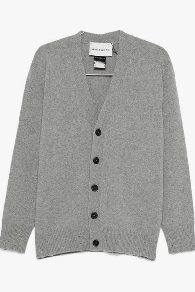 Cardigan Grigio Uomo con Bottoni