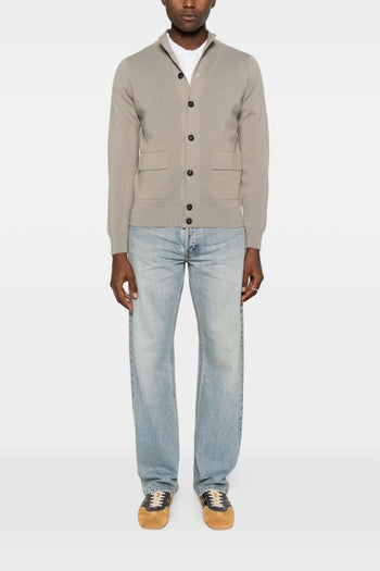 Cardigan Grigio Uomo con Tasche - 2