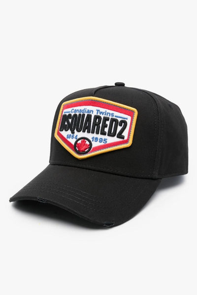 2 Uomo Cappellino Nero Ricamo Logo