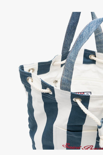 Saint Barth Zaino Righe Uomo Bianco-Blu - 2