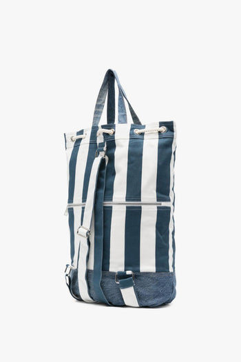 Saint Barth Zaino Righe Uomo Bianco-Blu - 4