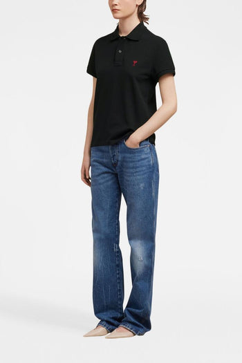 Ami Paris Polo Ami de Coeur Uomo Nero - 4