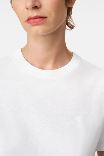 Ami Paris Uomo T-shirt Bianco Ricamo Cuore in Tono - 6