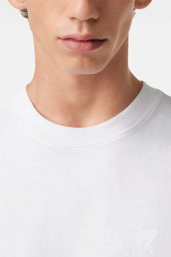 Ami Paris Uomo T-shirt Bianco Ricamo Cuore in Tono - 5