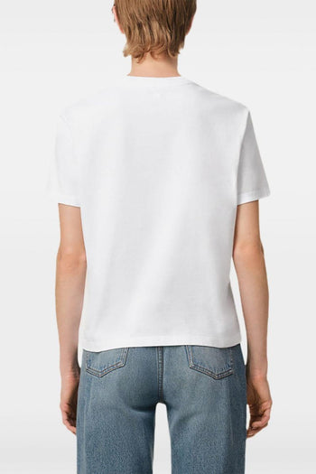Ami Paris Uomo T-shirt Bianco Ricamo Cuore in Tono - 4