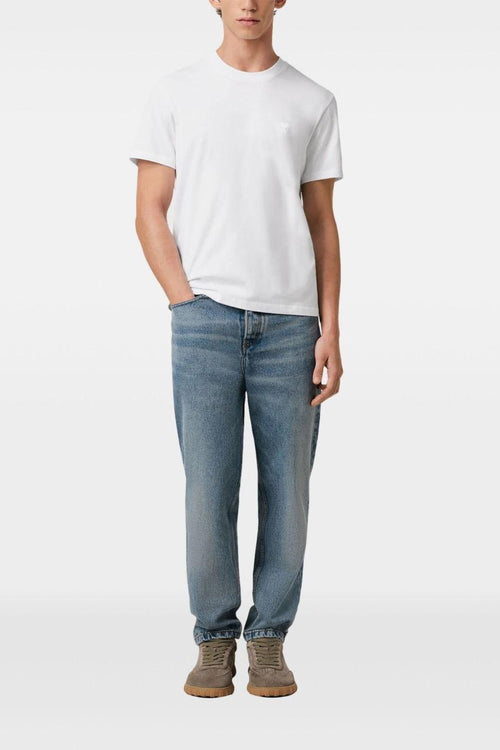 Ami Paris Uomo T-shirt Bianco Ricamo Cuore in Tono