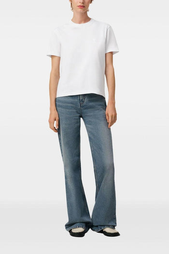 Ami Paris Uomo T-shirt Bianco Ricamo Cuore in Tono - 2