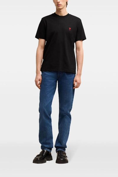Ami Paris T Shirt Cuore Rosso Uomo Nero