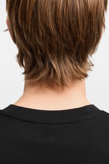 Ami Paris T Shirt Cuore Rosso Uomo Nero - 6