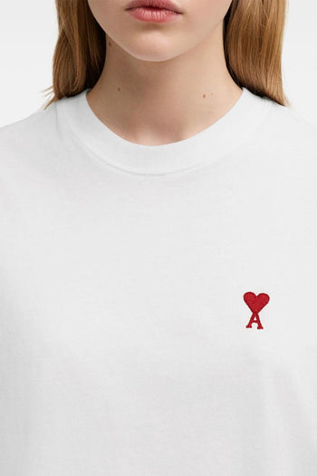 Ami Paris T-Shirt Cuore Rosso Uomo Bianco - 5