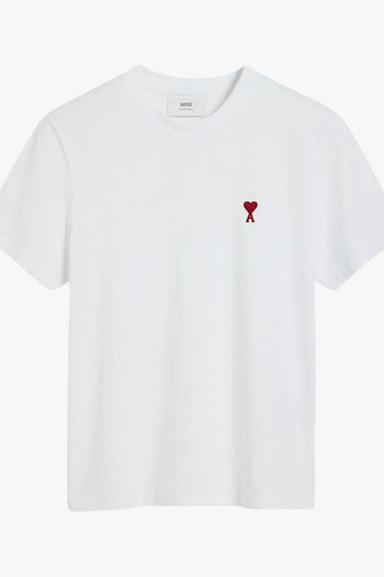 Ami Paris T-Shirt Cuore Rosso Uomo Bianco - 7