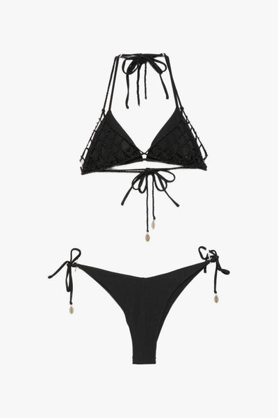 Bikini Motivo Intrecciato Donna Nero