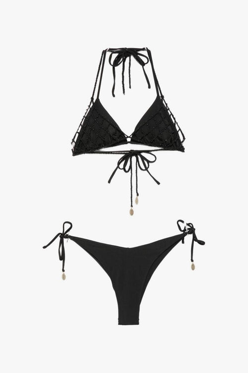 Bikini Motivo Intrecciato Donna Nero