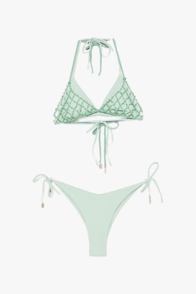 Bikini Dettaglio Intrecciato Donna Verde