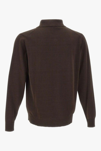 Caridgan Colletto Polo Uomo Marrone - 2