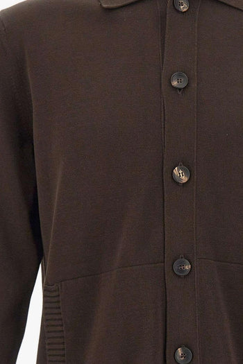 Caridgan Colletto Polo Uomo Marrone - 3