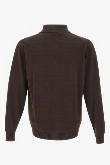 Caridgan Colletto Polo Uomo Marrone - 5