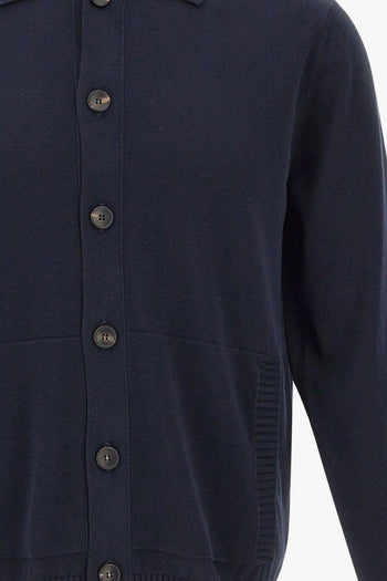 Cardigan Colletto Polo Uomo Blu - 4