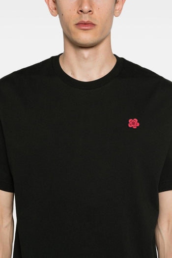 T-shirt Nero Uomo Micro Fiore Boke - 4