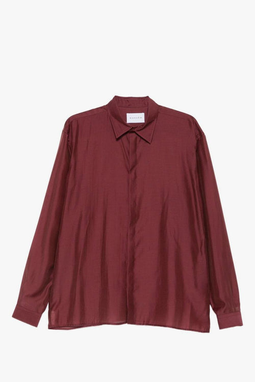 Camicia Effetto Lucido Uomo Bordeaux