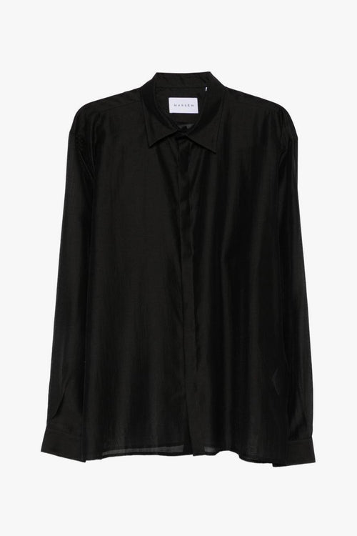 Camicia Semi-Trasparente Uomo Nero