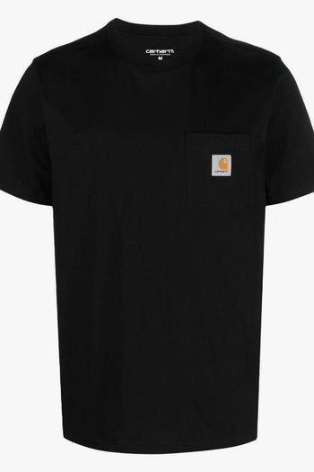 T-shirt Nero Uomo Patch Logo Tasca - 5