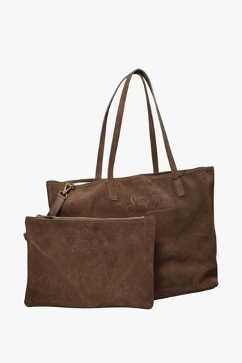 Saint Barth Borsa City Bag Suede Donna Marrone - 2