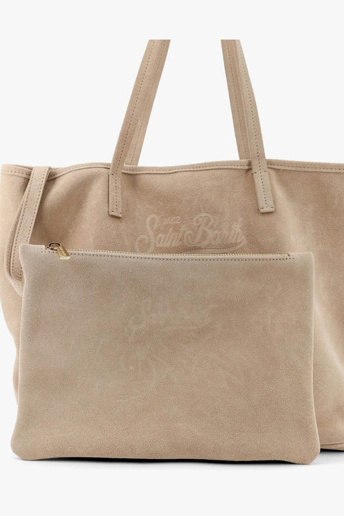 Saint Barth Borsa City Bag Suede Donna Beige