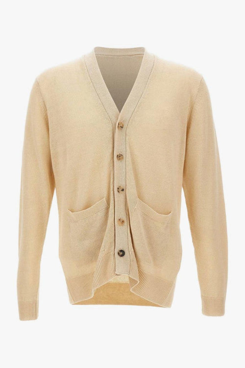 Cardigan Bottoni Uomo Beige