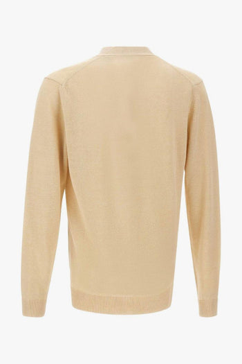 Cardigan Bottoni Uomo Beige - 4