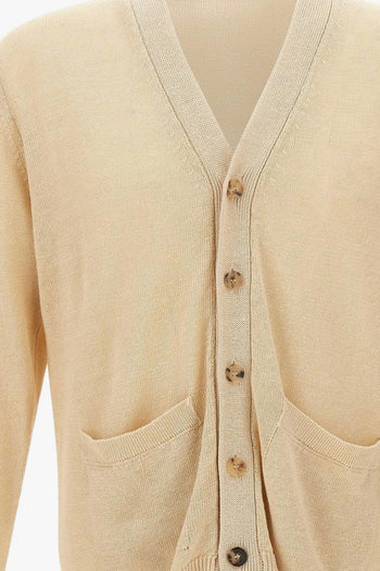 Cardigan Bottoni Uomo Beige - 5