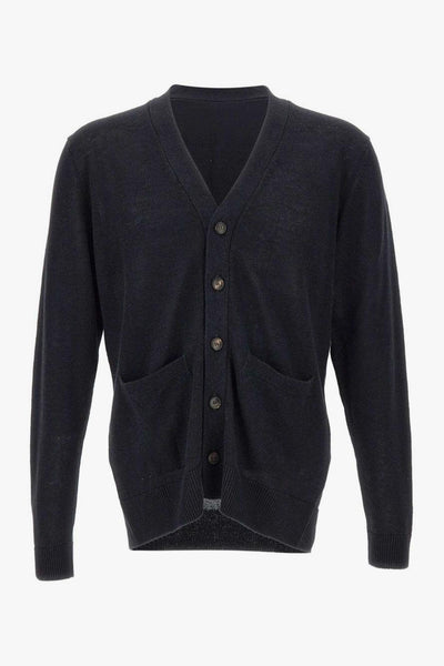 Cardigan Bottoni Uomo Nero